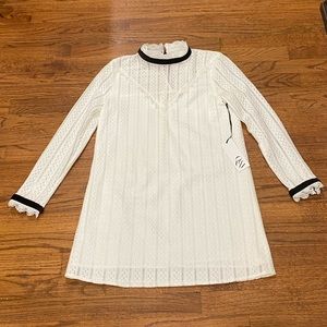 Q&A**Long Sleeve Lace Shift Dress**Small $229